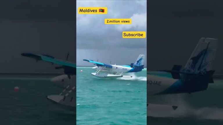 Seaplane landing water Maldives #maldives #seaplane #male #maldivestourism#shorts #tunakoba